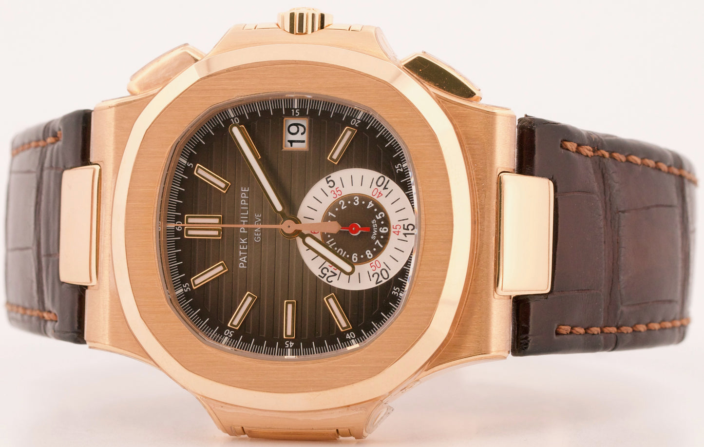 2014 PAPERS Patek Philippe Nautilus 40.5mm CHOCOLATE 18K Rose Gold 5980R-001 BOX