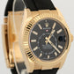 2023 Rolex Sky-Dweller BLACK 18K Yellow Gold Rubber OYSTERFLEX 42mm 336238 BOX