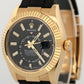 2023 Rolex Sky-Dweller BLACK 18K Yellow Gold Rubber OYSTERFLEX 42mm 336238 BOX