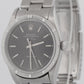 MINT Rolex Oyster Perpetual Air-King BLACK Steel NO-HOLES 34mm Watch 14010M