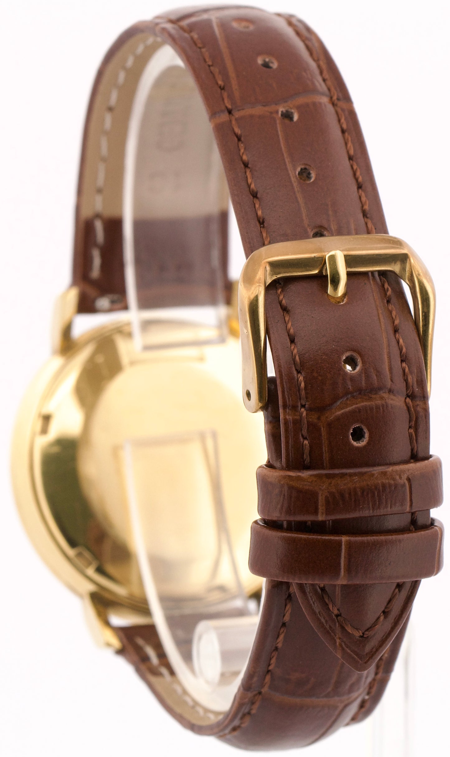 Patek Philippe Calatrava 34mm SILVER Automatic 18K Yellow Gold Leather 3440