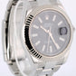 Rolex Datejust II 41mm 116334 Black Fluted Oyster Stainless Steel Watch