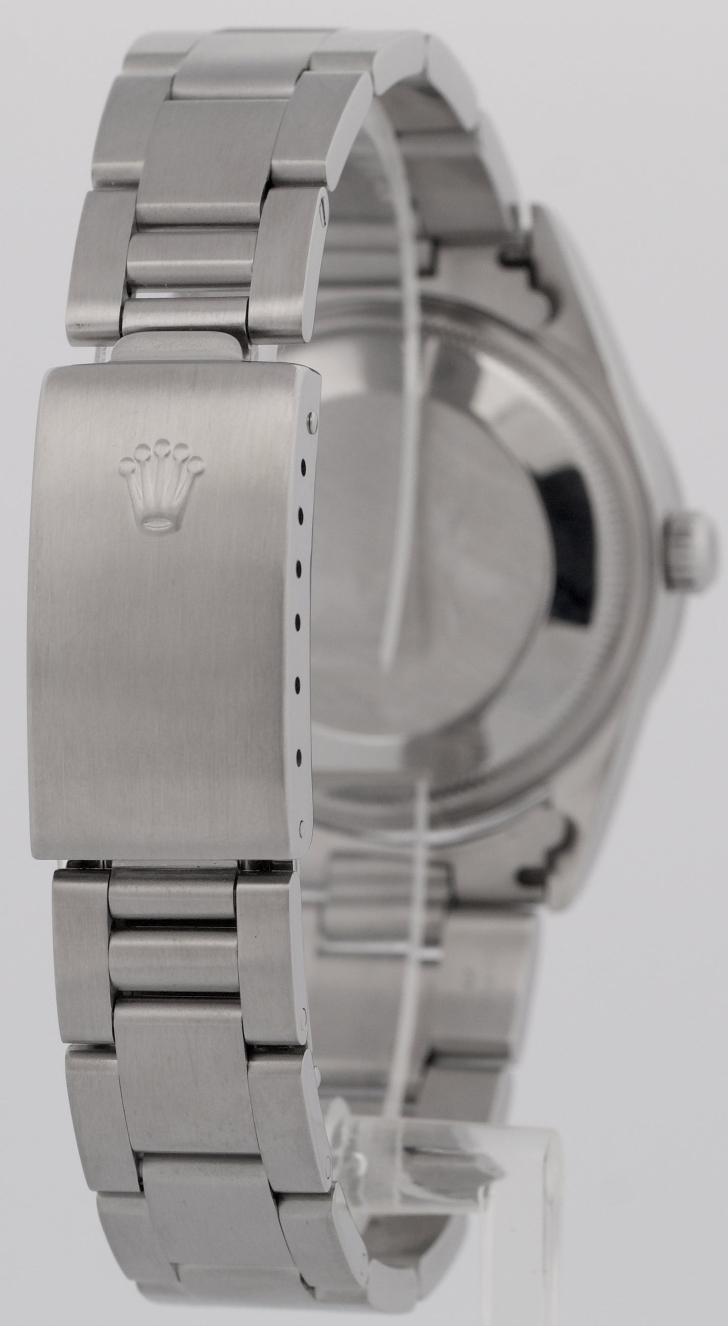 MINT Rolex Oyster Perpetual Air-King BLACK Steel NO-HOLES 34mm Watch 14010M