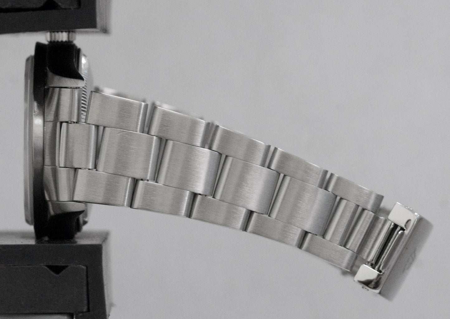 MINT Rolex Oyster Perpetual Air-King BLACK Steel NO-HOLES 34mm Watch 14010M