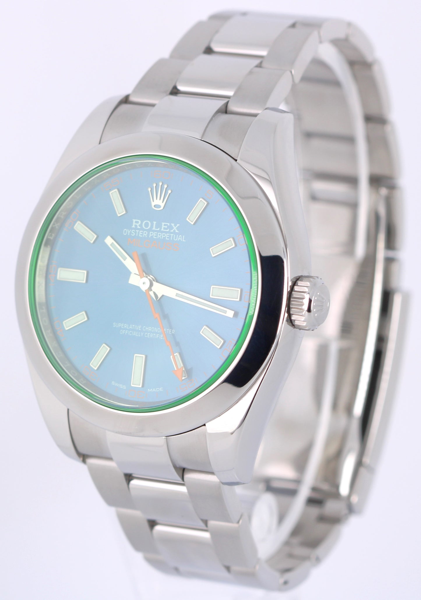 RSC + 2020 Rolex Milgauss 116400GV Z-Blue Green Steel 40mm Watch Box Papers