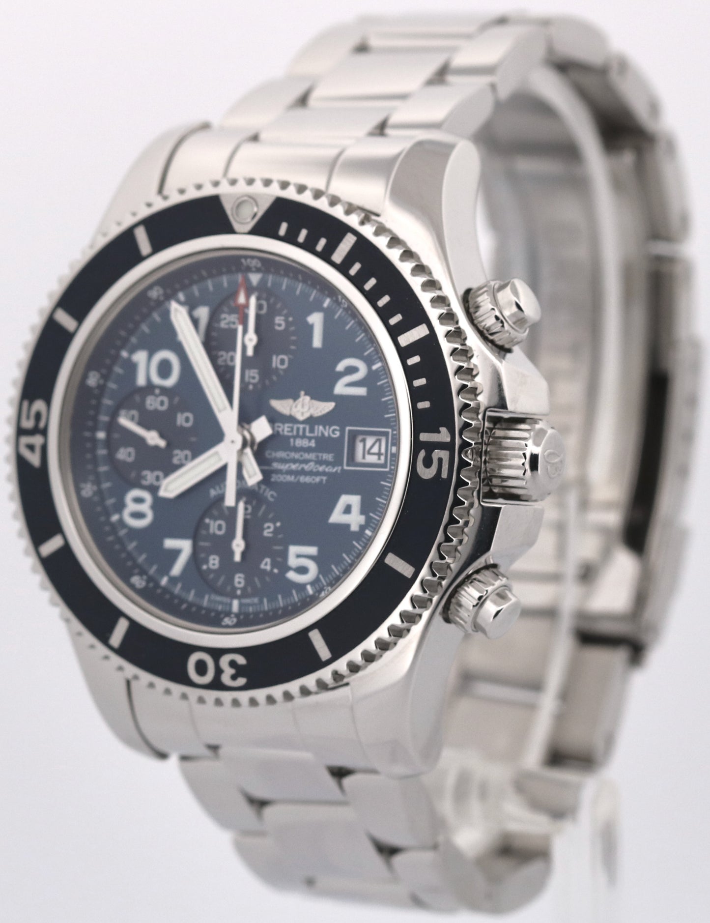Breitling Superocean Chronograph 42 BLUE Stainless Steel Automatic Watch A13311