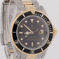 Rolex Submariner Date 40mm BLACK 18K Yellow Gold Stainless Steel 16613 Watch