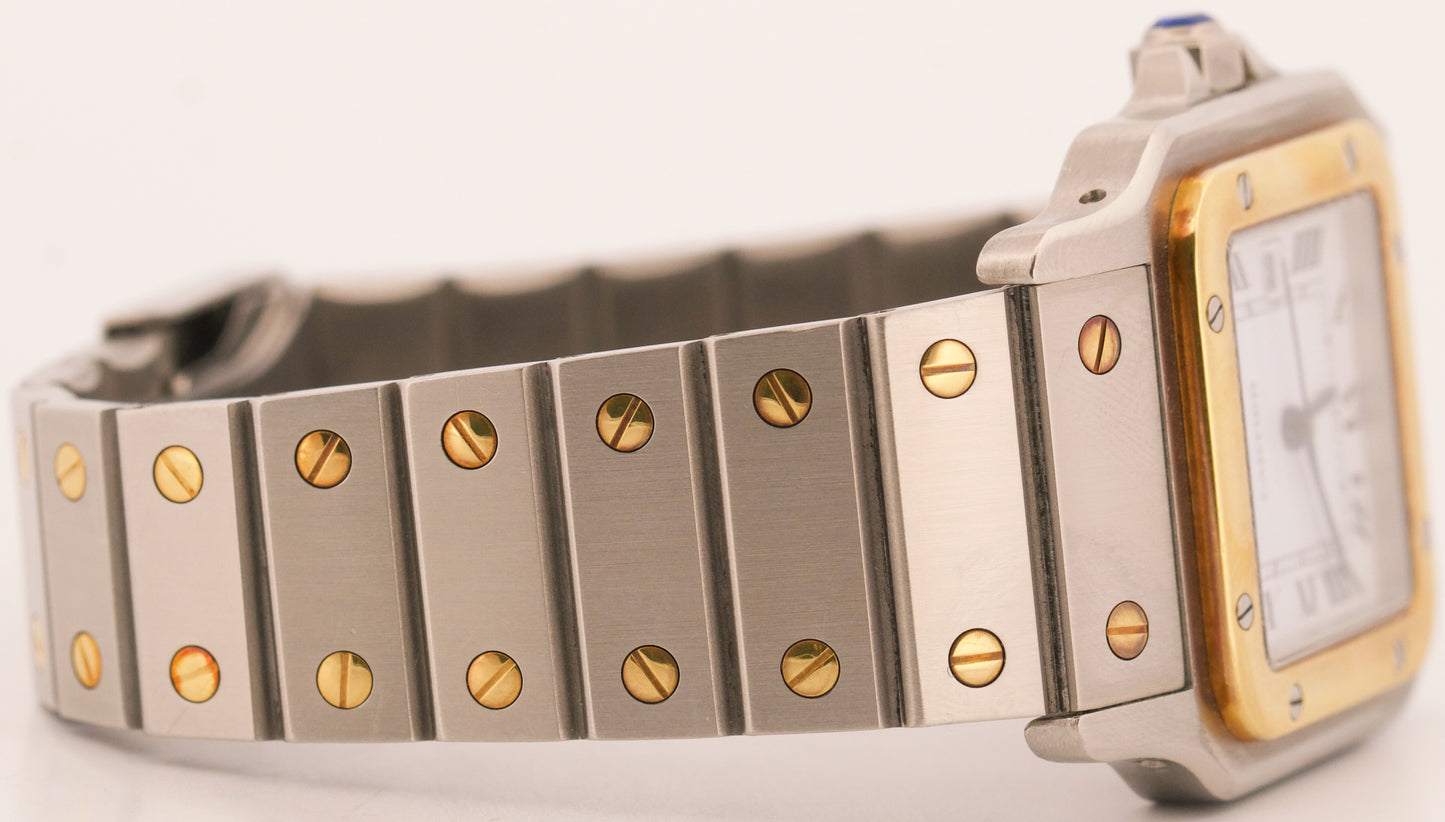 PAPERS Cartier Santos Two-Tone 18k Steel WHITE Roman Automatic 29mm 2961 BOX