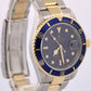 Rolex Submariner Date 40mm BLUE No-Holes REHAUT Steel 18K Yellow Gold 16613
