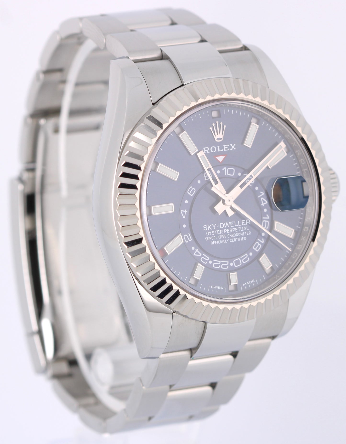 2020 Rolex Sky-Dweller 326934 Blue 42mm Steel Fluted Oyster Watch Box Papers