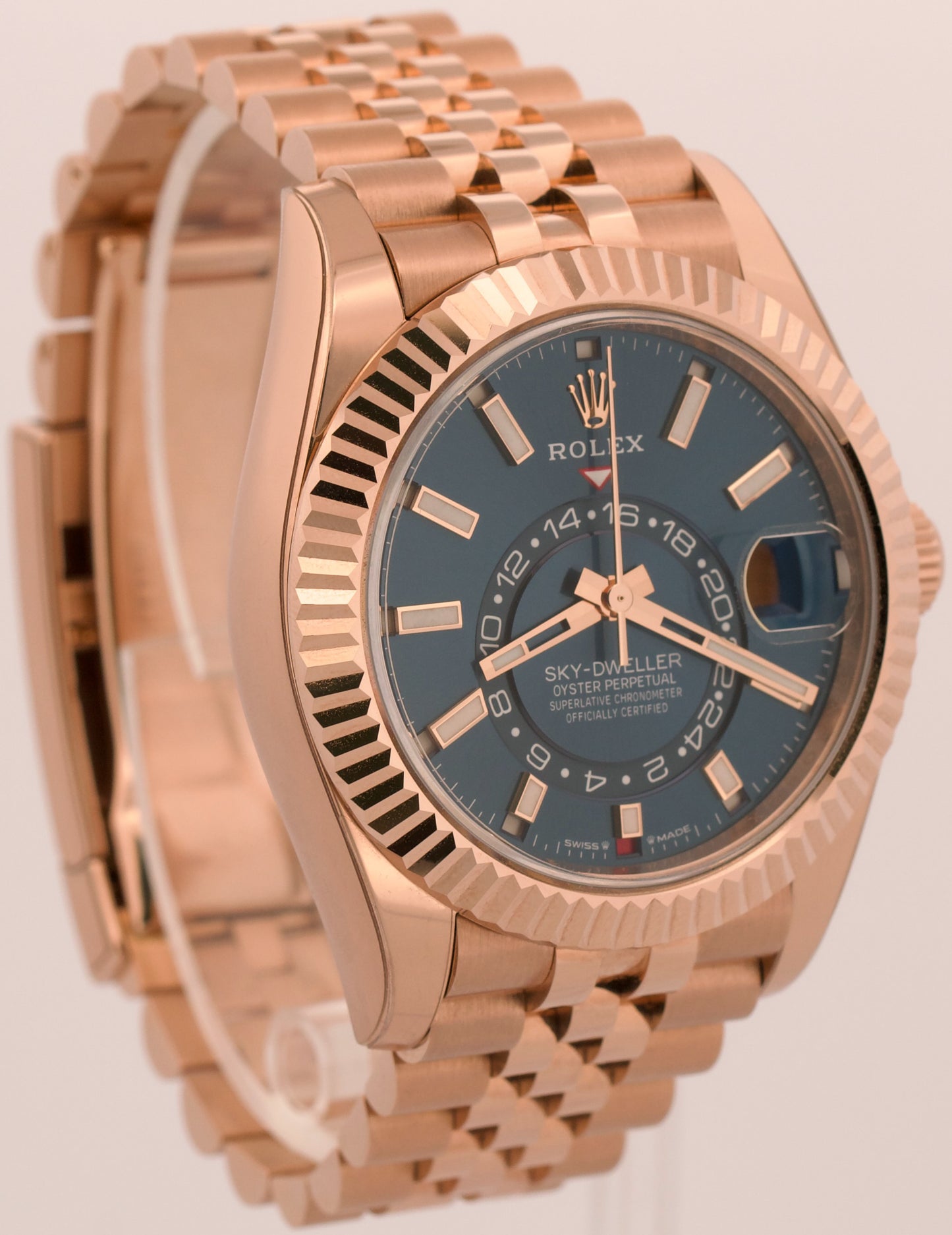 NEW 2026 PAPERS Rolex Sky-Dweller BLUE 18K Rose Gold JUBILEE 42mm 336935 BOX