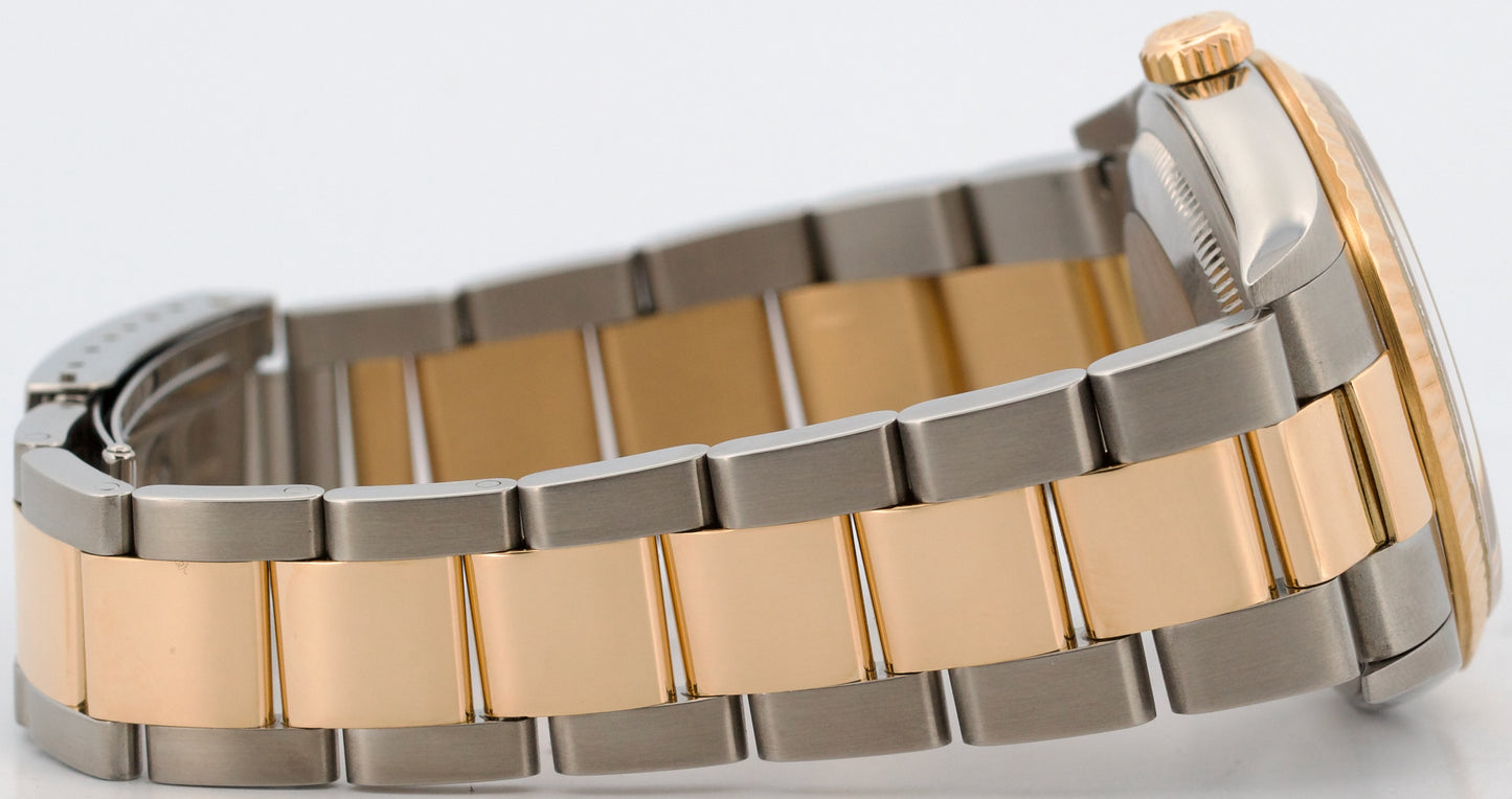 2003 PAPERS Rolex DateJust 36mm WHITE ROMAN 18K Gold Steel OYSTER 16233 BOX