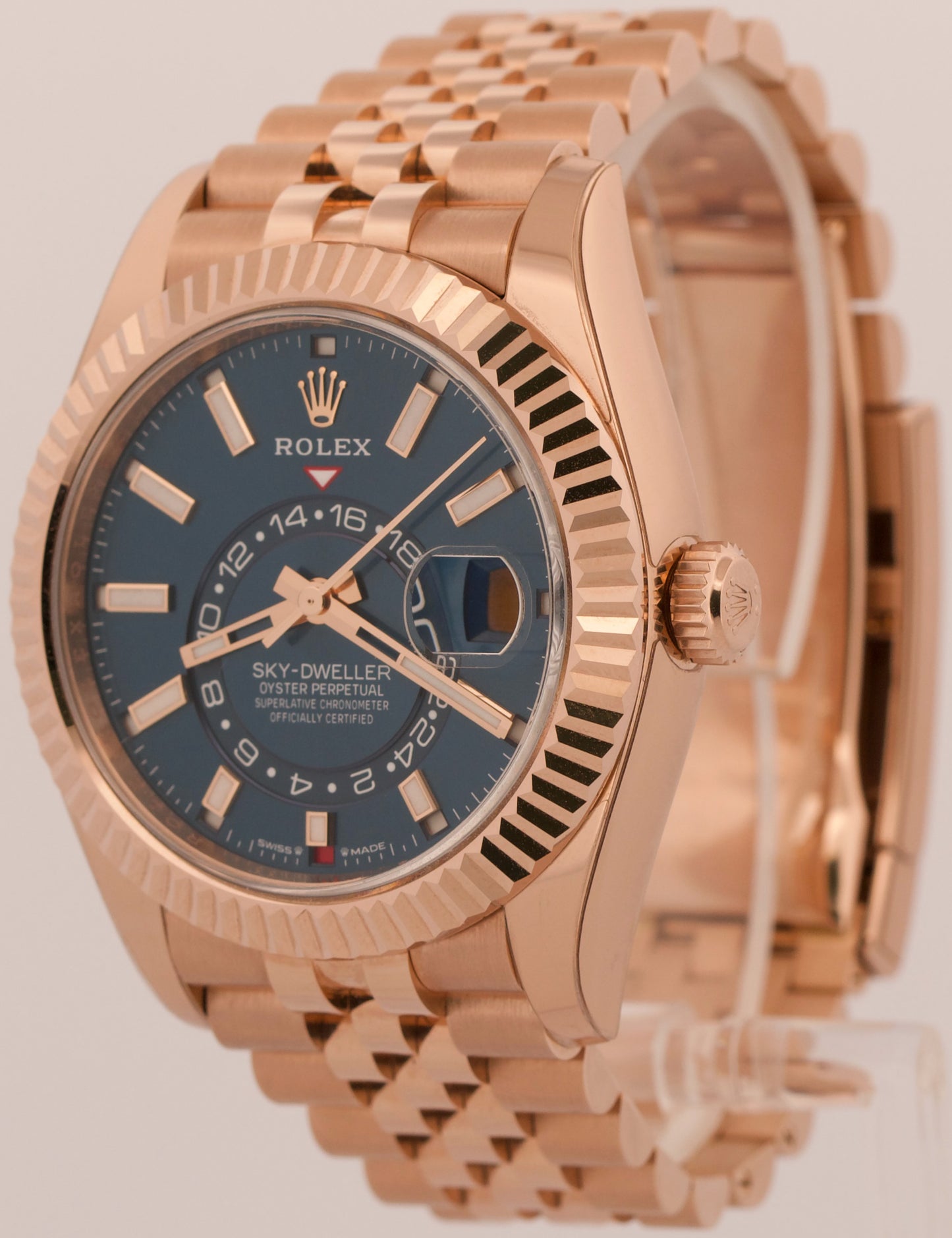 NEW 2026 PAPERS Rolex Sky-Dweller BLUE 18K Rose Gold JUBILEE 42mm 336935 BOX