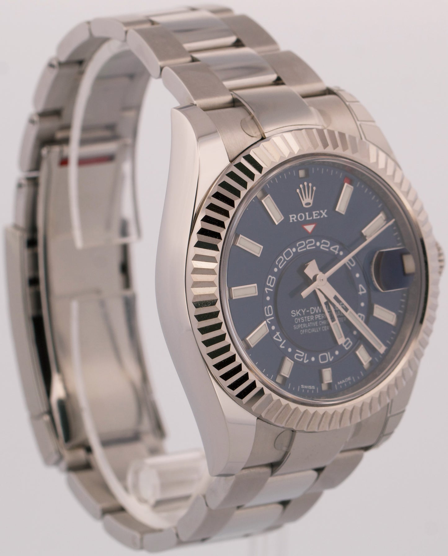 NEW STICKERED 2021 PAPERS Rolex Sky-Dweller BLUE Steel OYSTER 42mm 326934 BOX