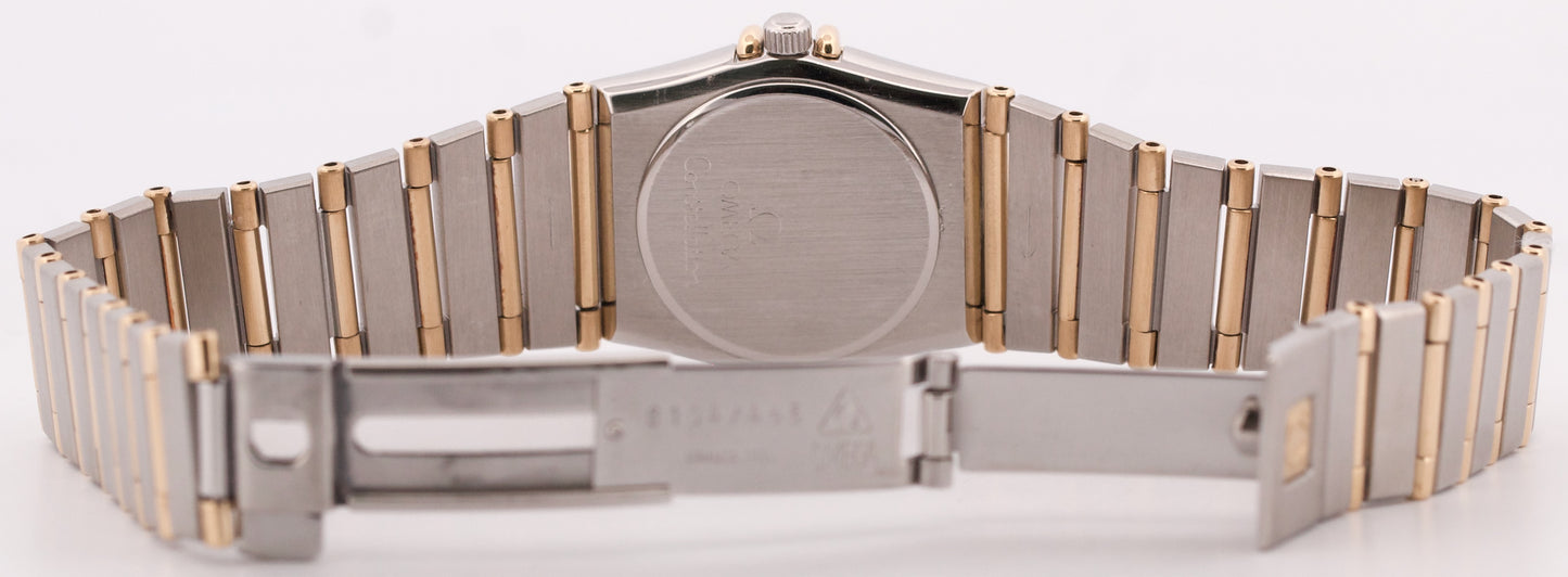 PAPERS Omega Constellation BLACK DIAMOND 18K Steel 22.5mm Quartz 1267.10.00 BOX