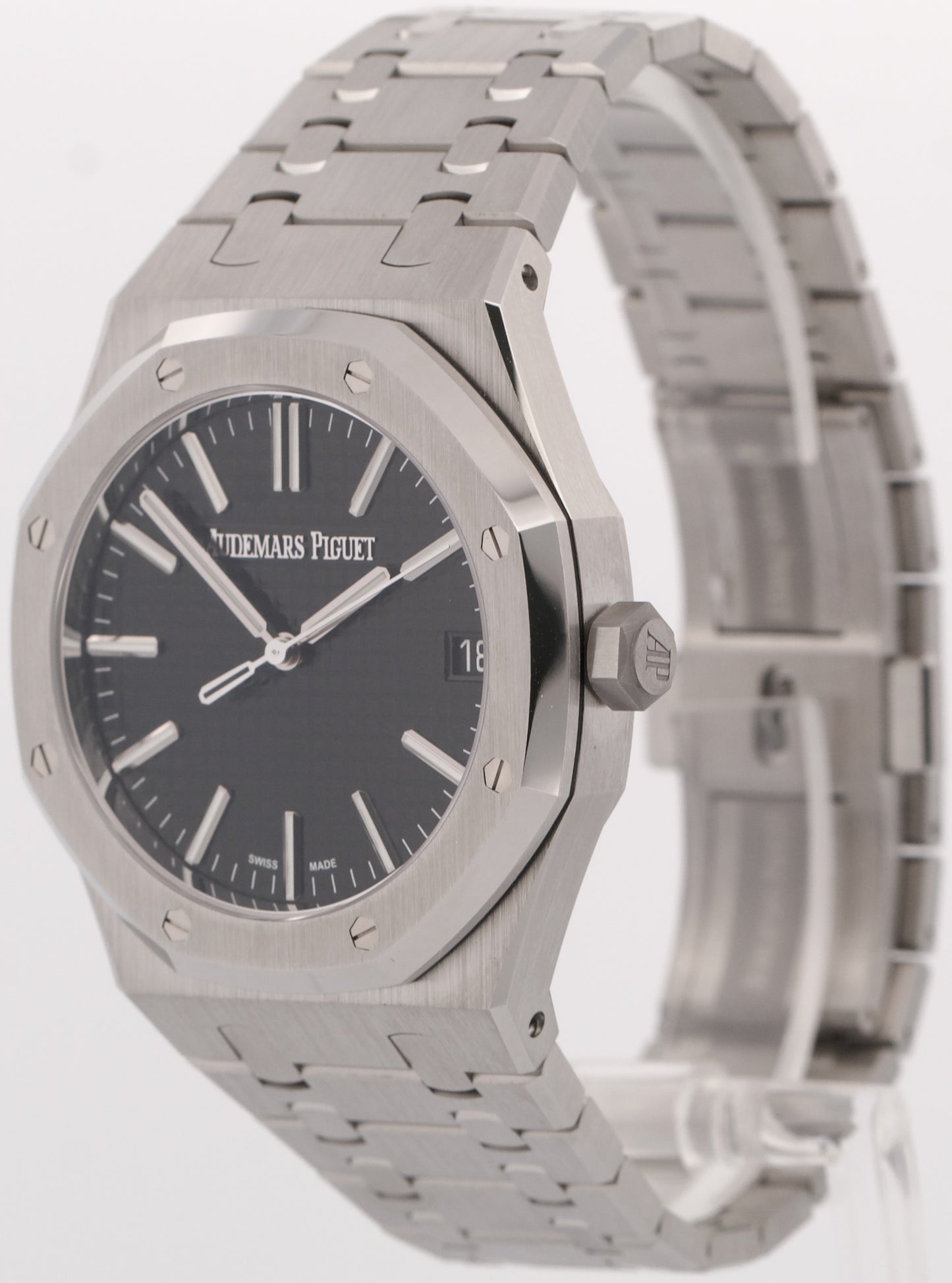 NEW PAPERS Audemars Piguet Royal Oak BLACK 41mm Steel 15510ST.OO.1320ST.02 BOX