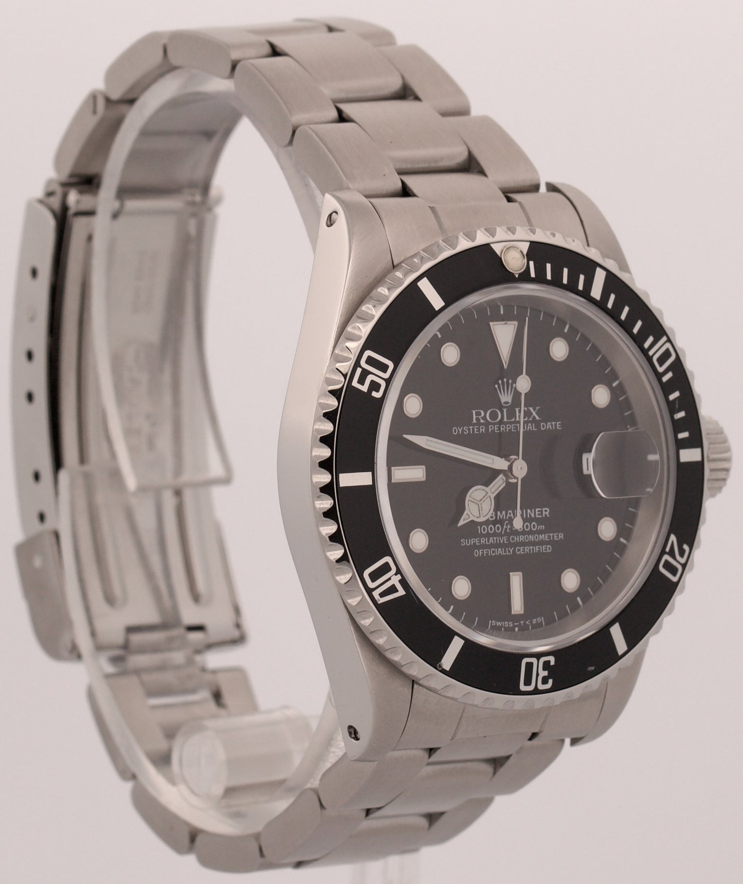 1993 Rolex Submariner Date 16610 Black Stainless Steel Automatic 40mm Watch
