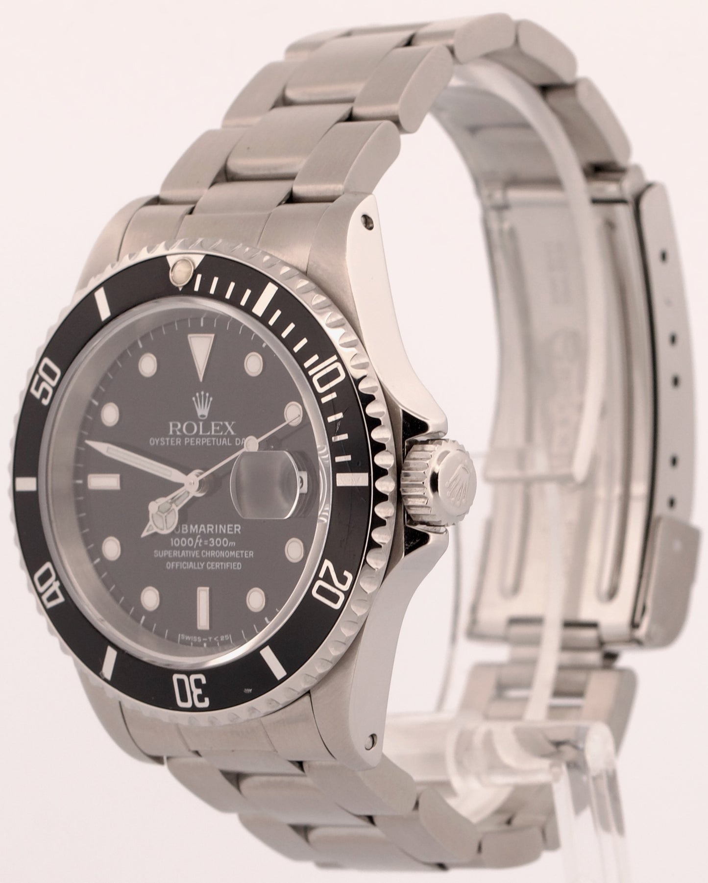 1993 Rolex Submariner Date 16610 Black Stainless Steel Automatic 40mm Watch