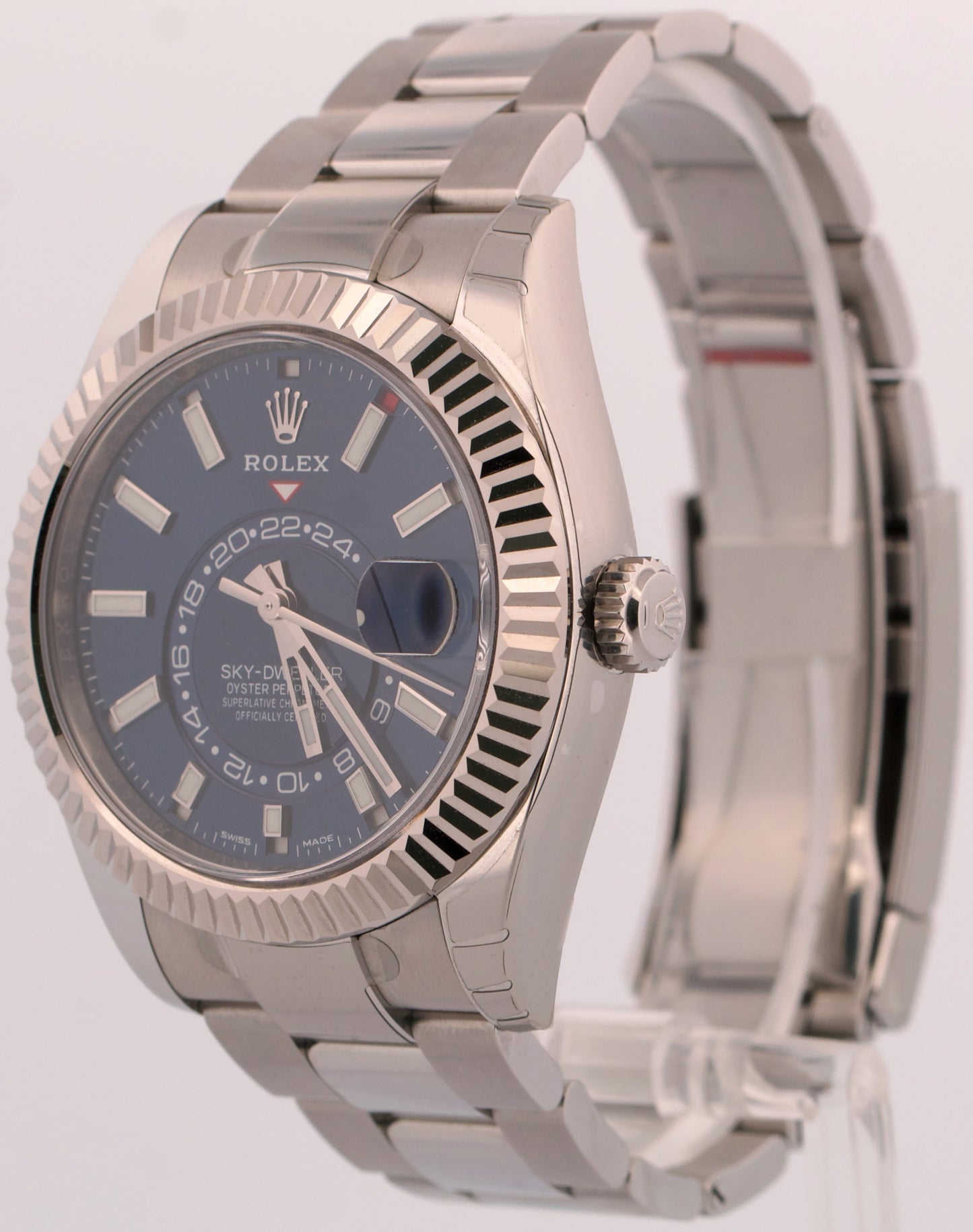 NEW STICKERED 2021 PAPERS Rolex Sky-Dweller BLUE Steel OYSTER 42mm 326934 BOX