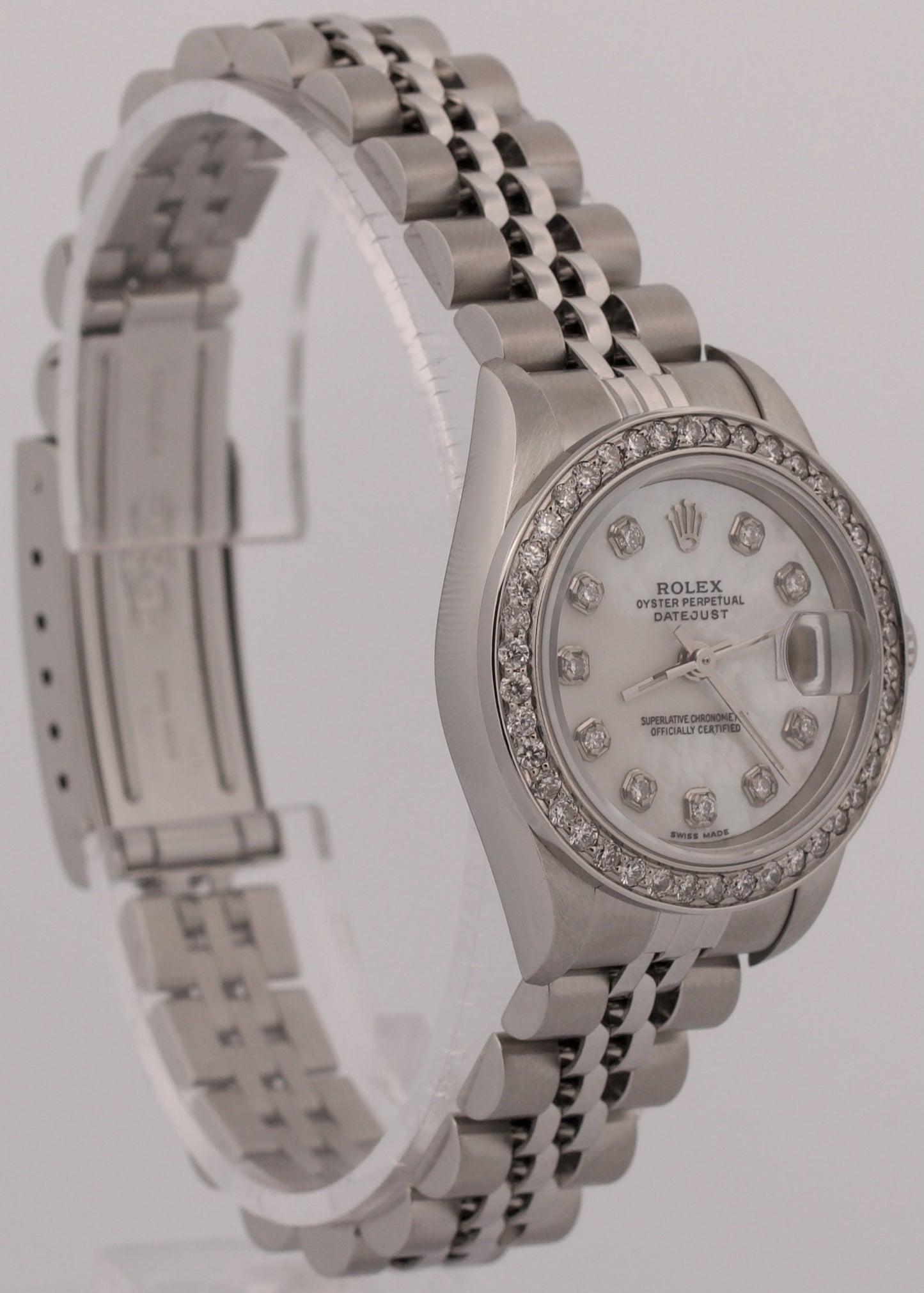 Ladies Rolex DateJust 79174 Mother of Pearl Diamond Steel Jubilee 26mm 18K Watch