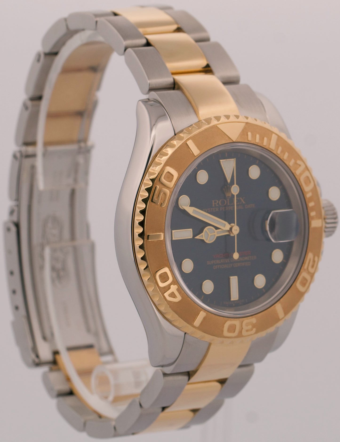 2007 PAPERS Rolex Yacht-Master BLUE 18K Yellow Gold Stainless 40mm 16623 BOX