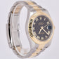 Rolex Datejust II 2 18K Two-Tone BLACK ROMAN Yellow Gold Steel 41mm Watch 116333