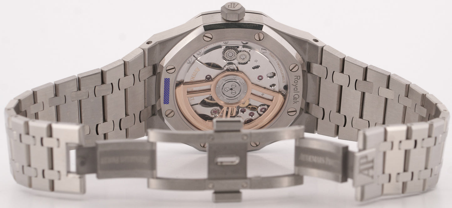 NEW PAPERS Audemars Piguet Royal Oak BLACK 41mm Steel 15510ST.OO.1320ST.02 BOX