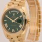 NEW 2025 PAPERS Rolex Day-Date President 40mm GREEN ROMAN 18K Gold 228238 BOX