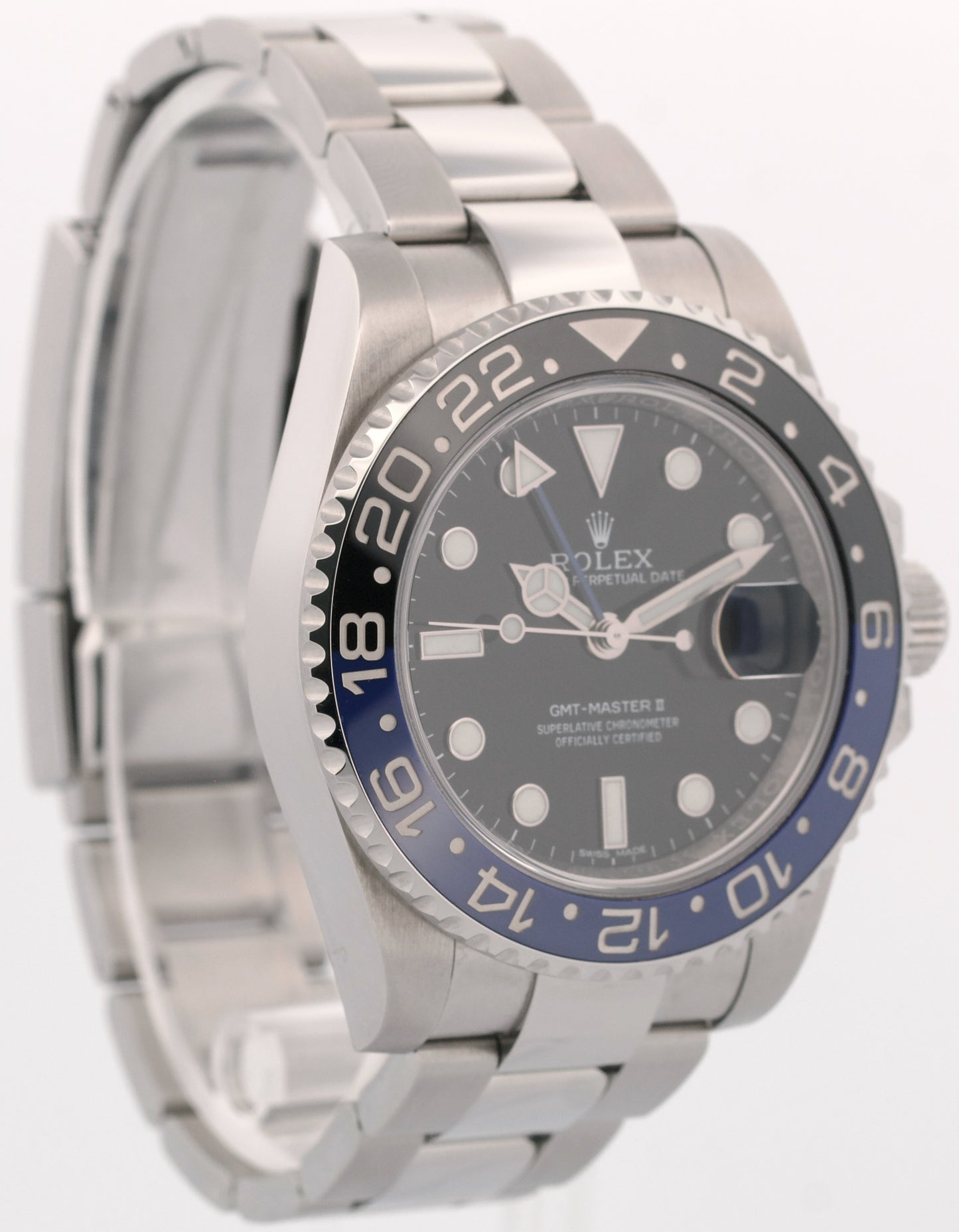 2015 PAPERS Rolex GMT-Master II BATMAN Blue Black Steel 40mm 116710 BLNR BOX