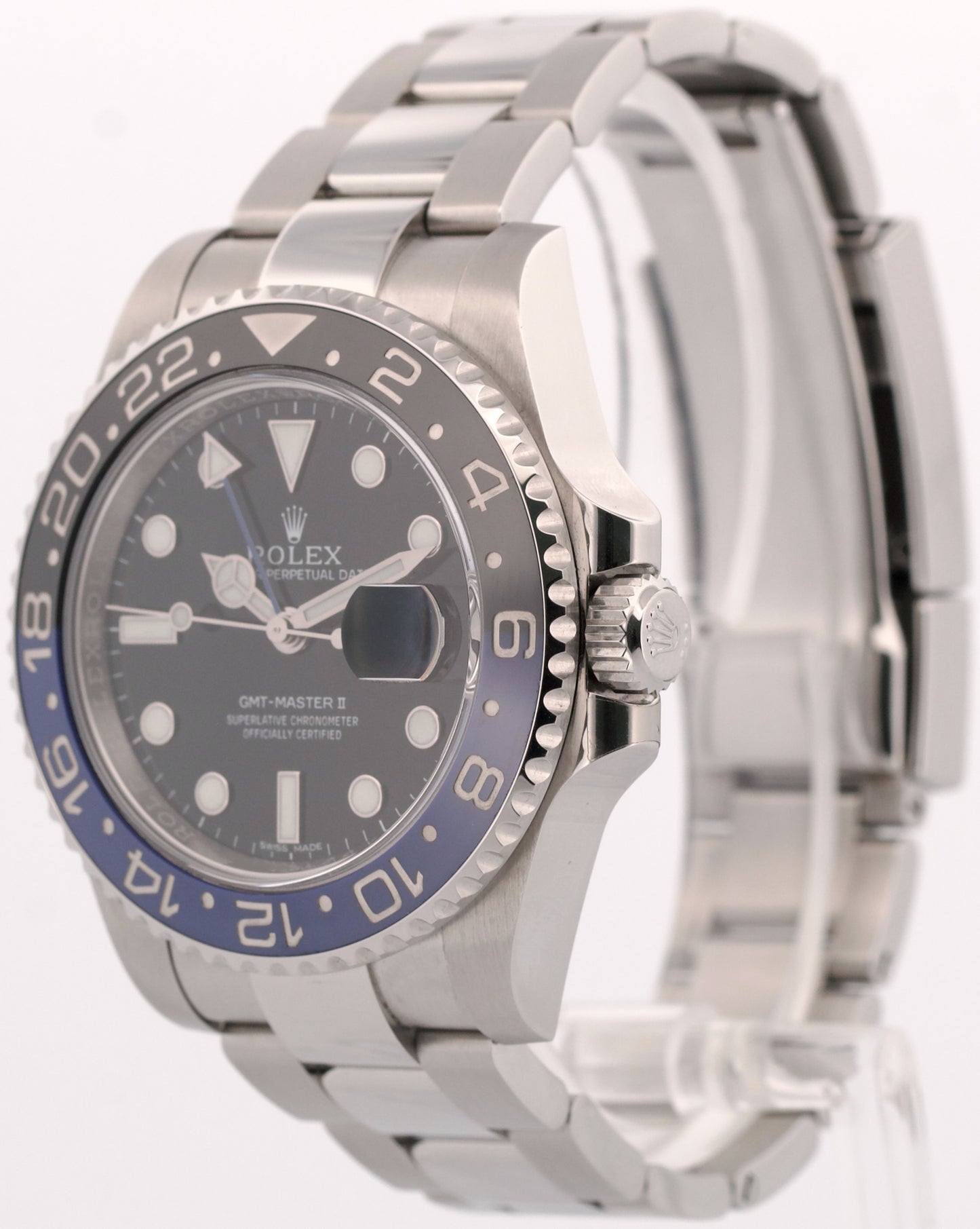 2015 PAPERS Rolex GMT-Master II BATMAN Blue Black Steel 40mm 116710 BLNR BOX