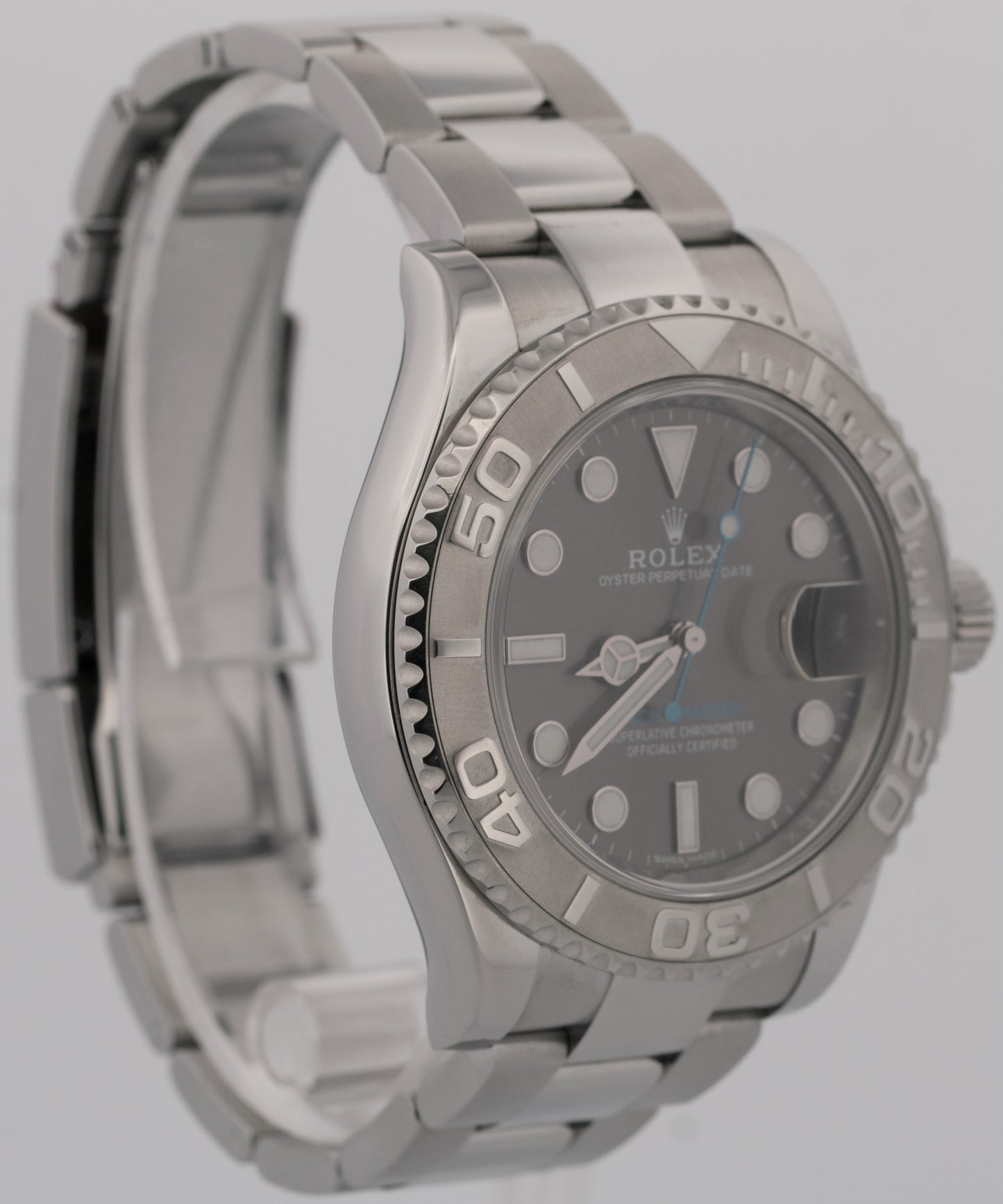 Rolex Yacht-Master Platinum RHODIUM Gray 40mm Stainless Steel Watch 116622