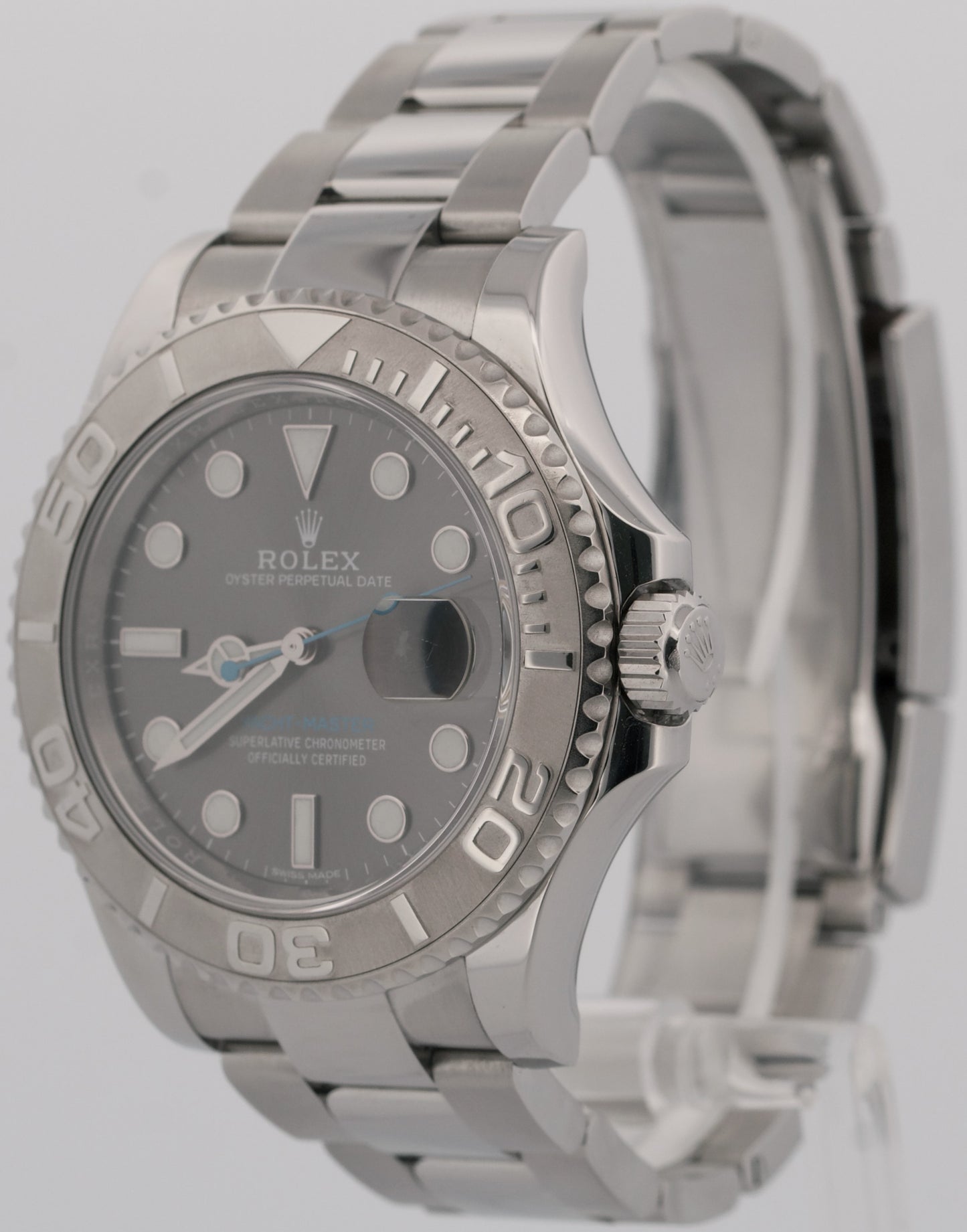 Rolex Yacht-Master Platinum RHODIUM Gray 40mm Stainless Steel Watch 116622