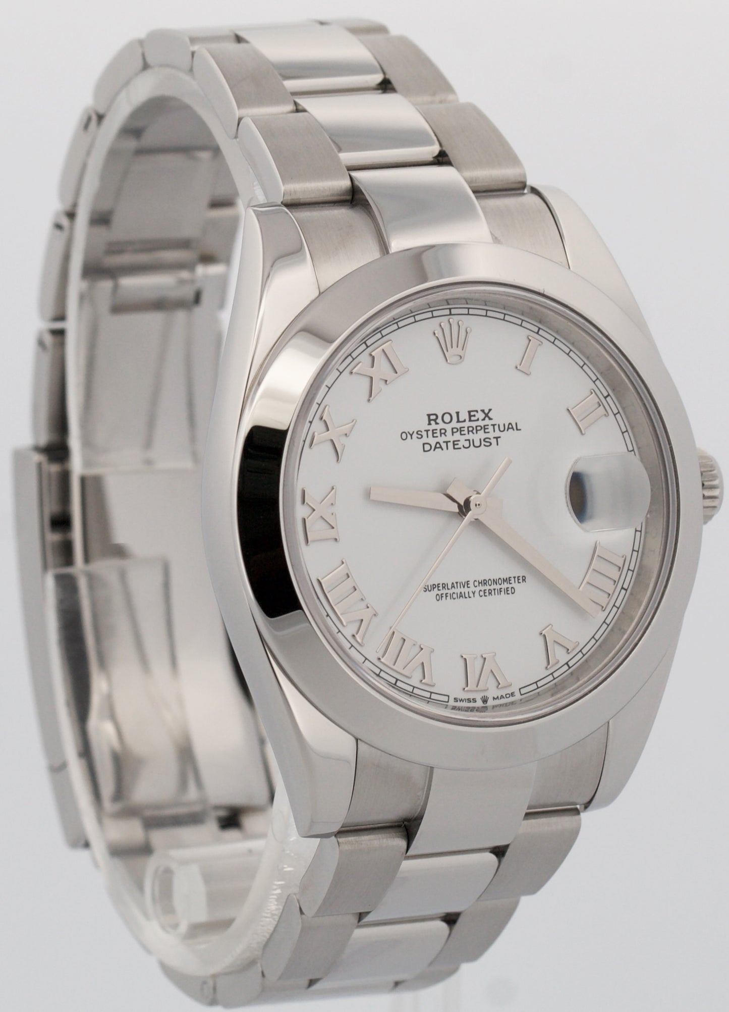 2023 PAPERS Rolex DateJust 41 WHITE ROMAN Stainless Steel 41mm 126300 BOX