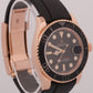 2016 PAPERS Rolex Yacht-Master BLACK 18K Rose Gold Oysterflex 40mm 116655 BOX
