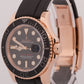 2016 PAPERS Rolex Yacht-Master BLACK 18K Rose Gold Oysterflex 40mm 116655 BOX