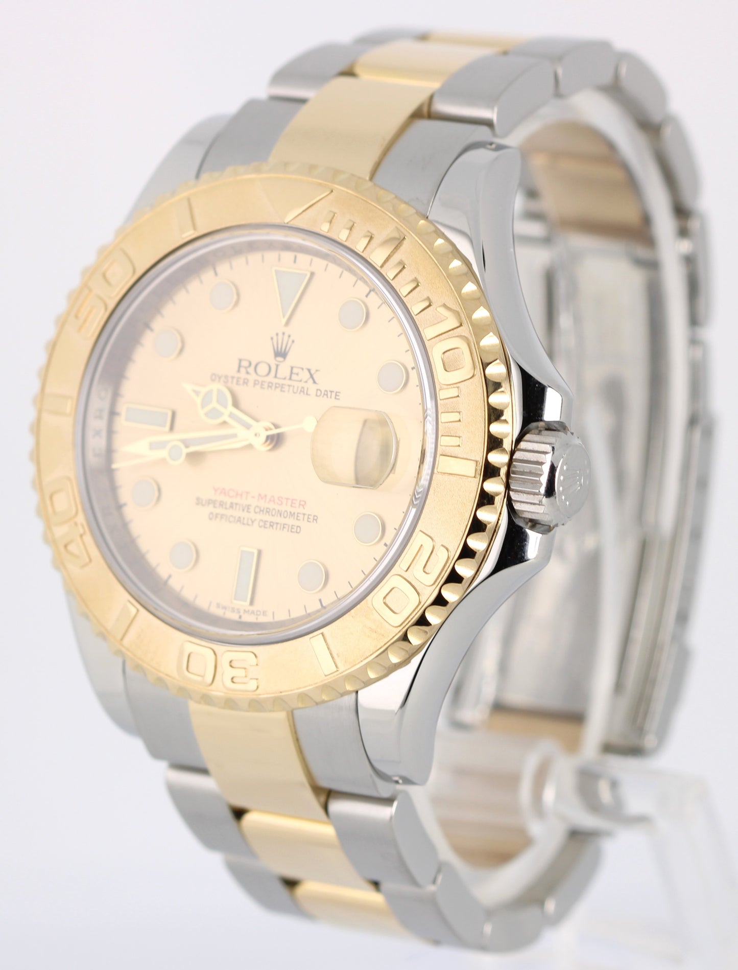 2008 Rolex Yacht-Master 16623 Two-Tone 18k Gold Rehaut Champagne 40mm Box Papers