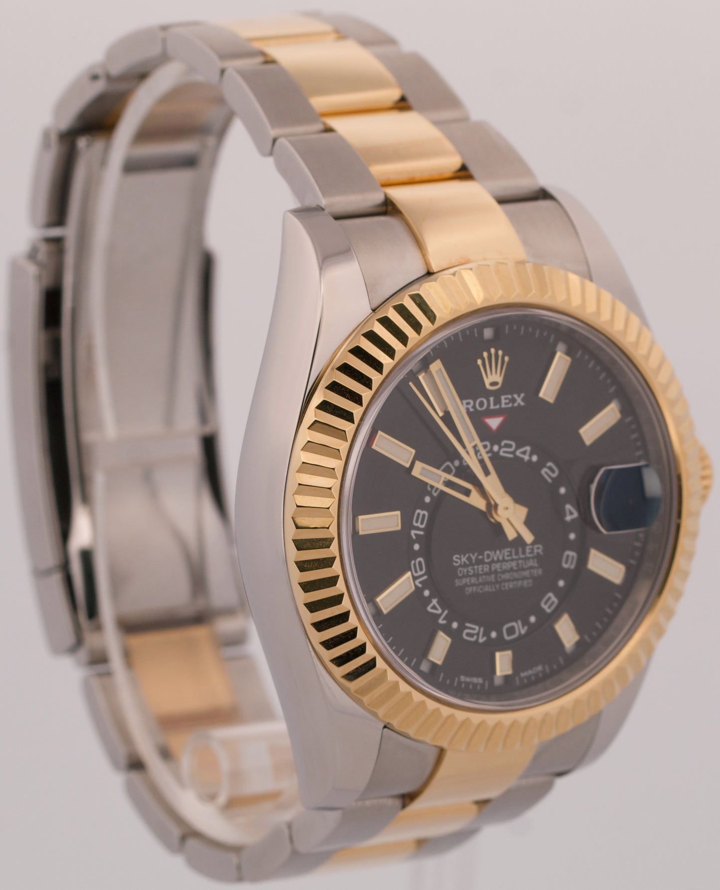 2019 PAPERS Rolex Sky-Dweller BLACK 18K Gold Stainless OYSTER 42mm 326933 BOX