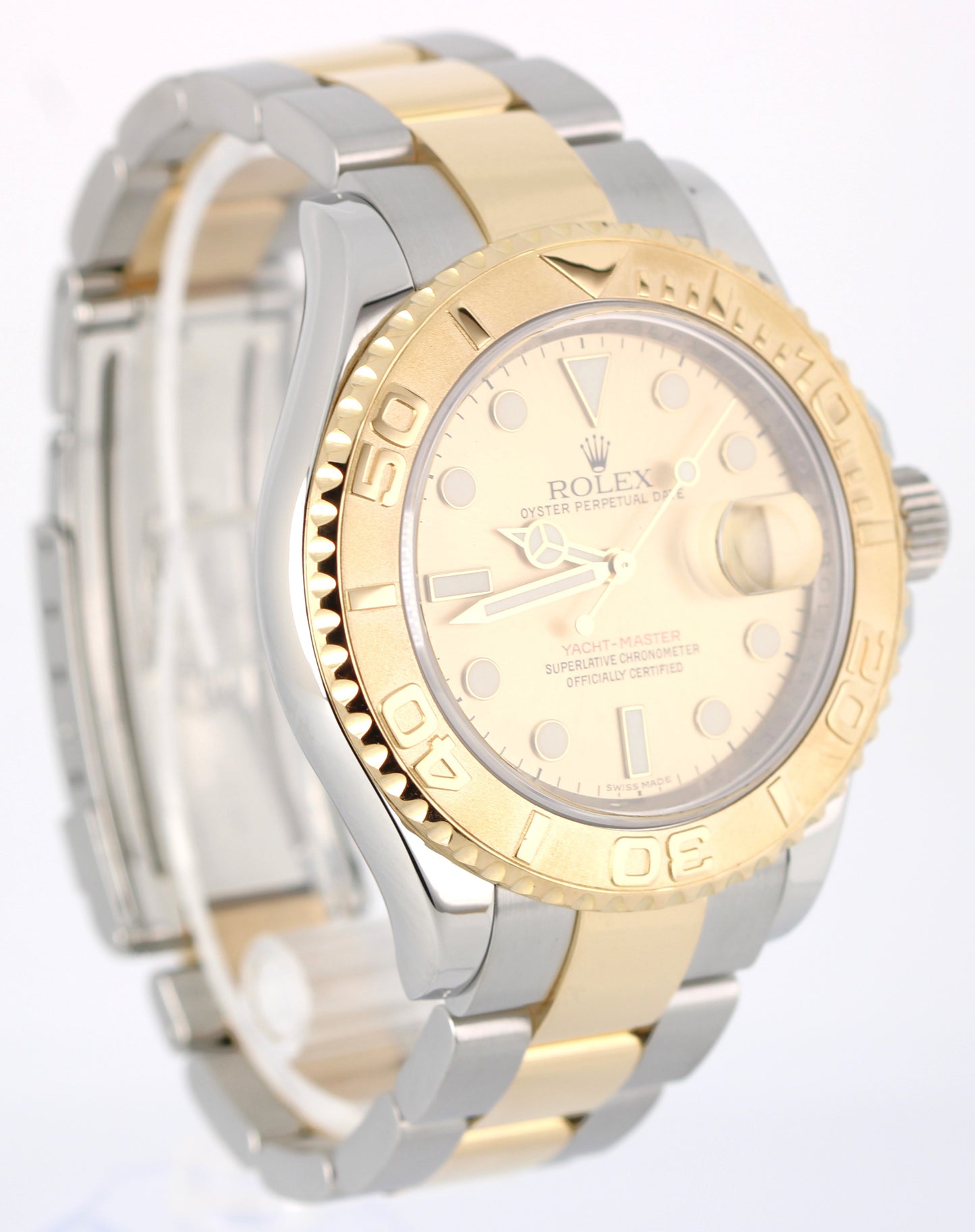 2008 Rolex Yacht-Master 16623 Two-Tone 18k Gold Rehaut Champagne 40mm Box Papers