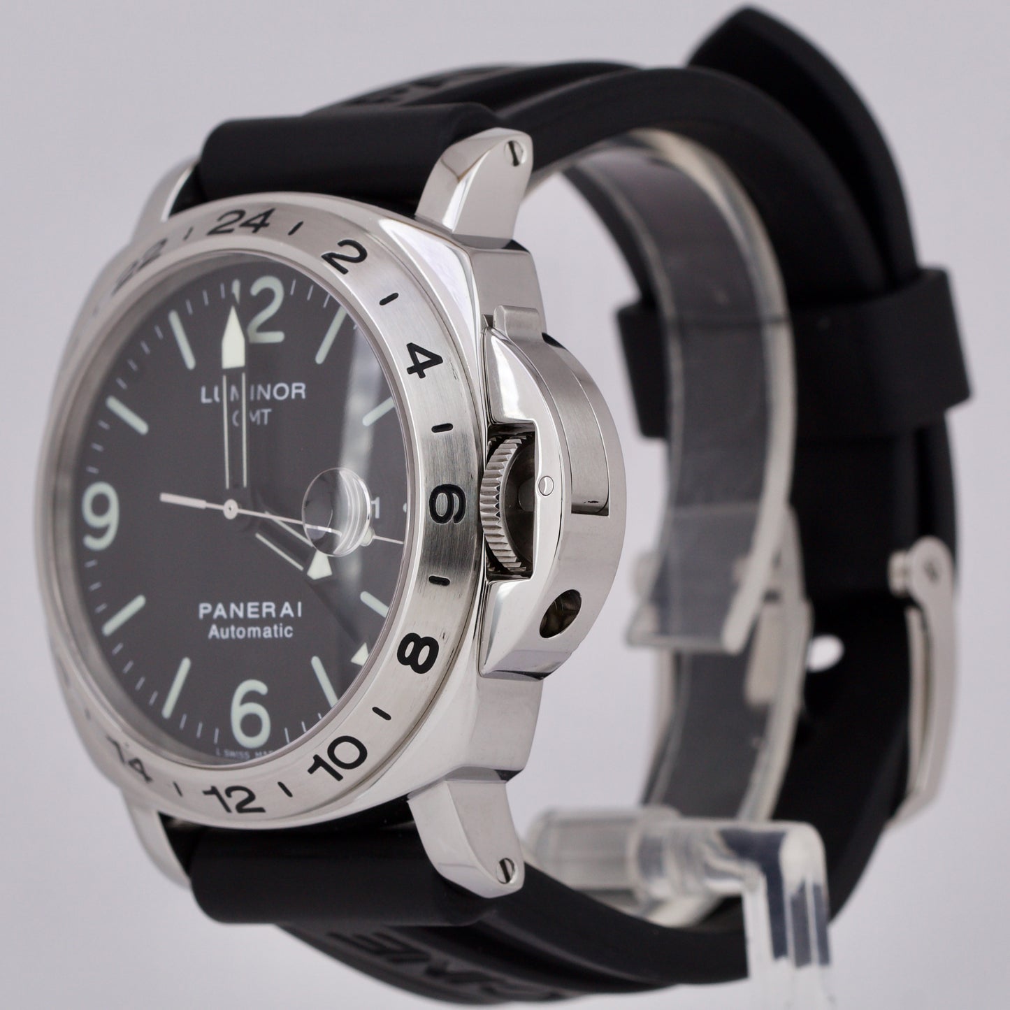 Panerai Luminor GMT PAM 23 Automatic Stainless Steel 44mm Rubber Watch PAM00023