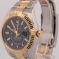 2019 PAPERS Rolex Sky-Dweller BLACK 18K Gold Stainless OYSTER 42mm 326933 BOX