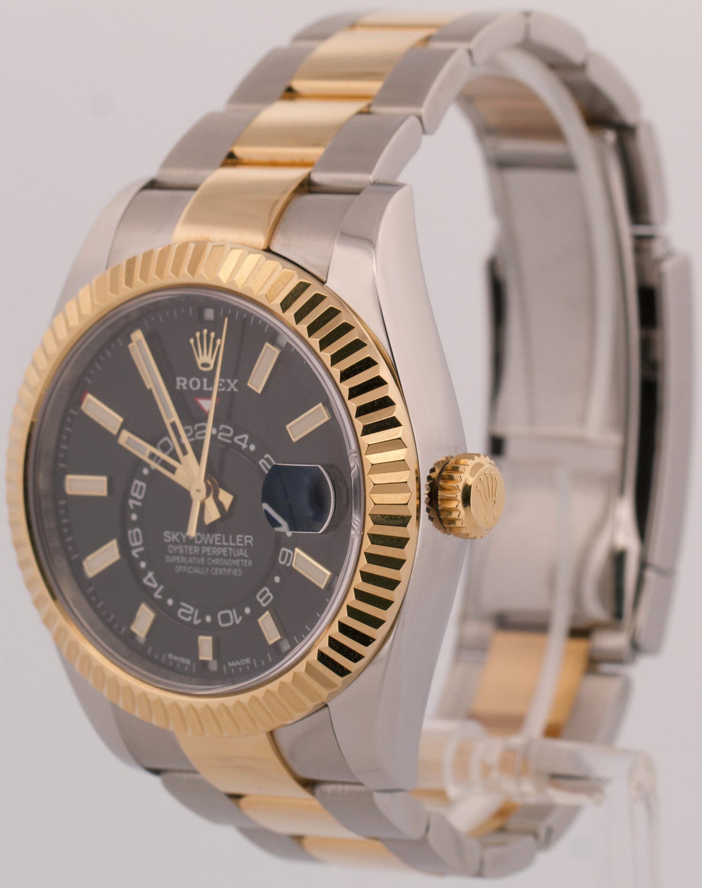 2019 PAPERS Rolex Sky-Dweller BLACK 18K Gold Stainless OYSTER 42mm 326933 BOX