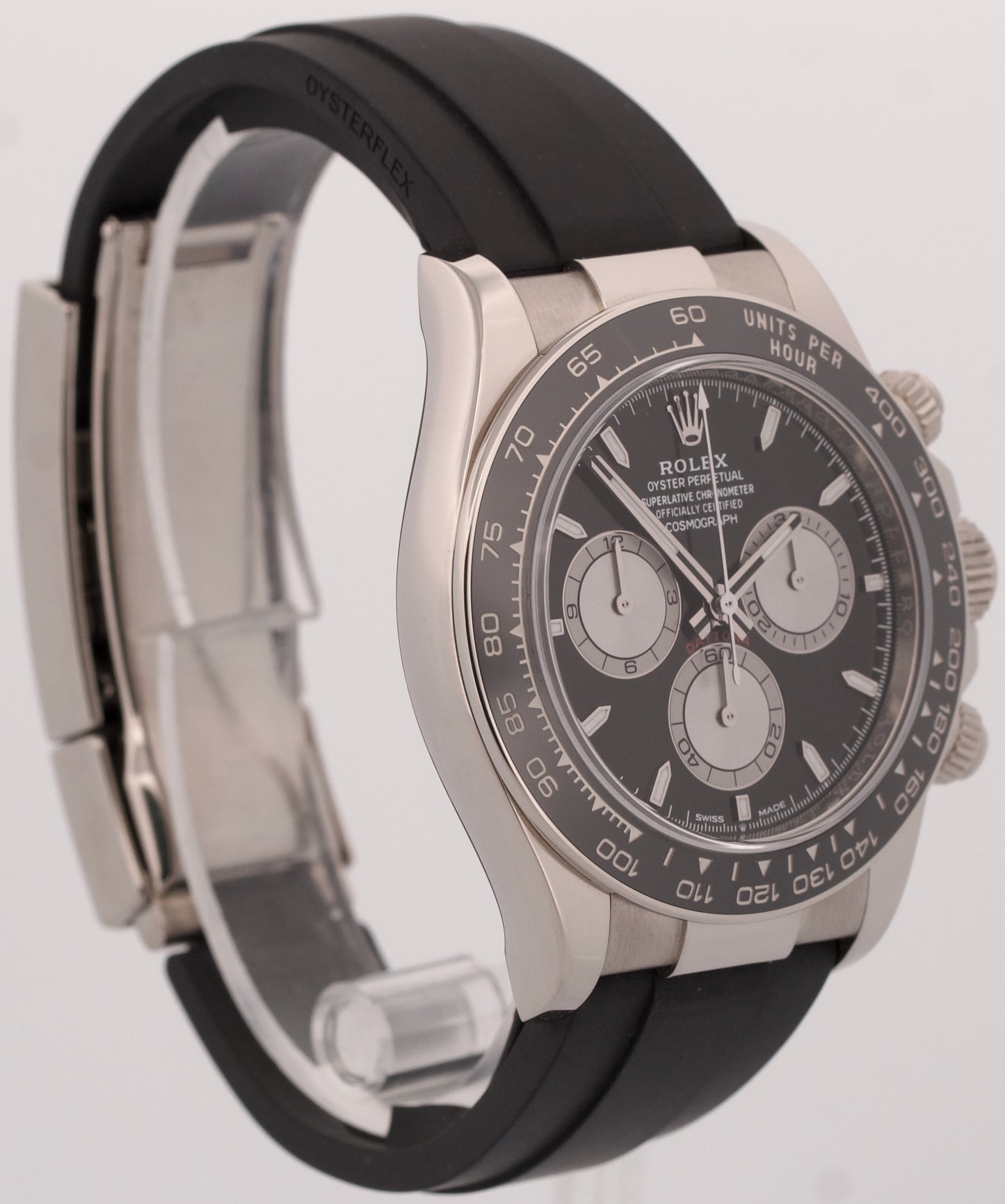 2024 PAPERS Rolex Daytona BLACK 18K White Gold OYSTERFLEX 126519 LN Watch BOX