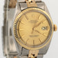 Rolex DateJust 36mm CHAMPAGNE Two-Tone 18K Yellow Gold Steel JUBILEE Watch 1601