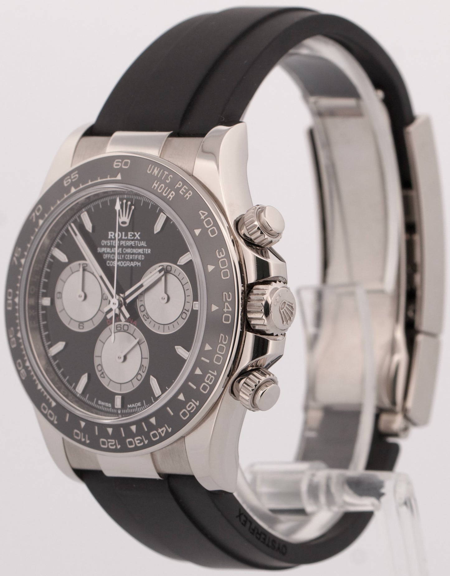 2024 PAPERS Rolex Daytona BLACK 18K White Gold OYSTERFLEX 126519 LN Watch BOX