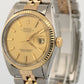 Rolex DateJust 36mm CHAMPAGNE Two-Tone 18K Yellow Gold Steel JUBILEE Watch 1601