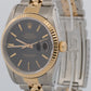 Rolex DateJust 36mm BLACK TAPESTRY 18K Yellow Gold Steel JUBILEE 16233 Watch