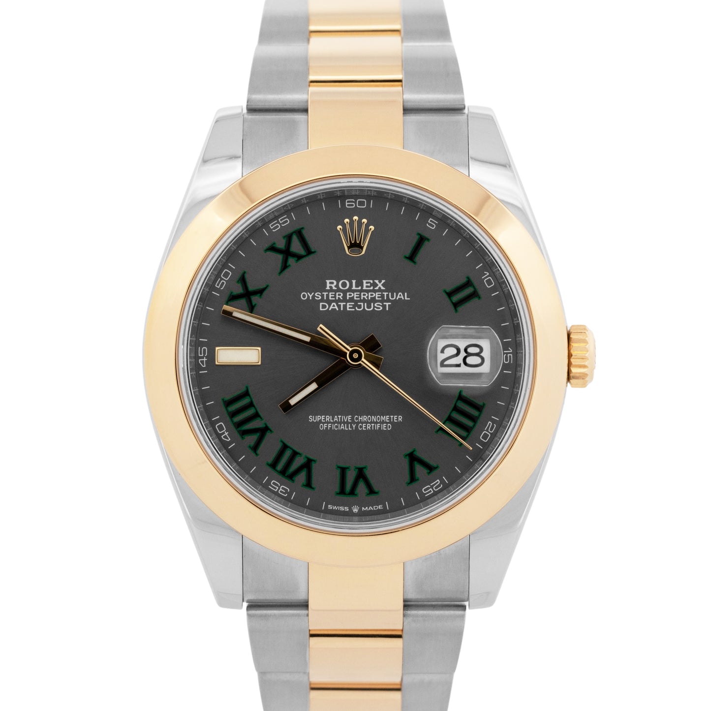 2021 PAPERS Rolex Datejust 41 WIMBLEDON 18k Gold Steel Oyster 41mm 126303 BOX