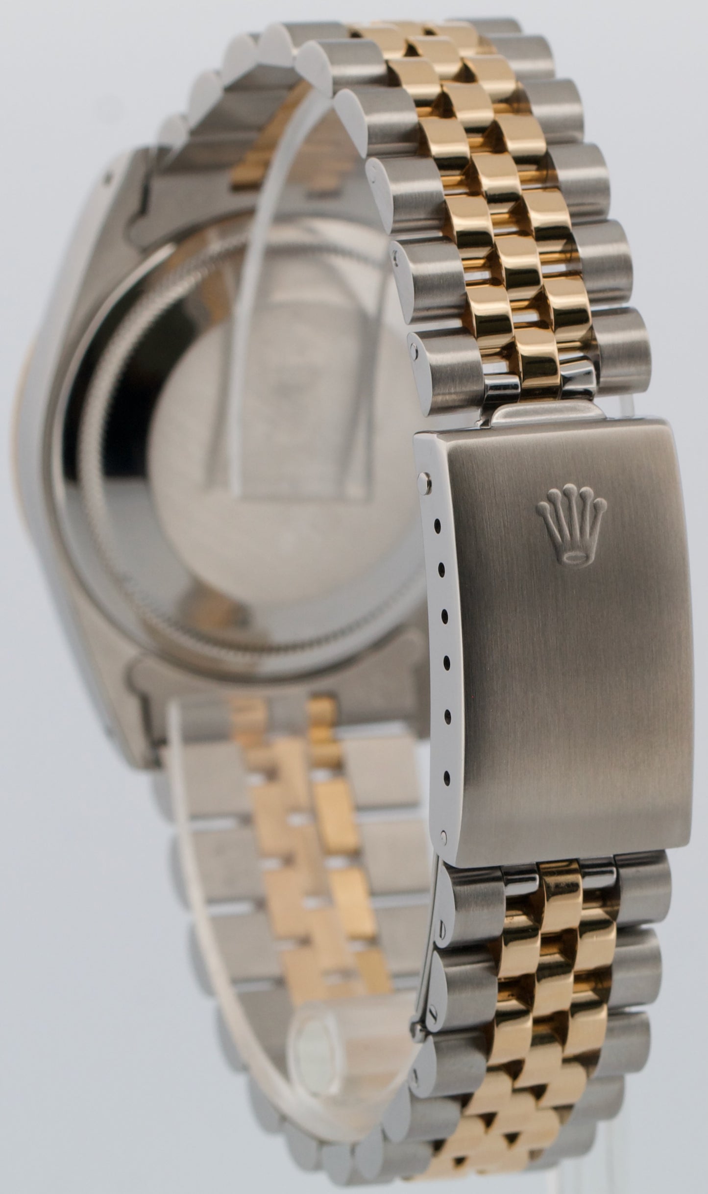 Rolex DateJust 36mm BLACK TAPESTRY 18K Yellow Gold Steel JUBILEE 16233 Watch