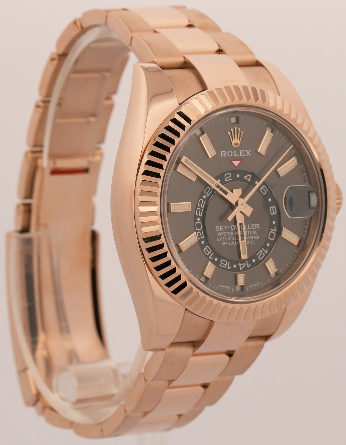 2021 Rolex Sky-Dweller 18K Gold Slate Rhodium Oyster 42mm 326935 Box Papers