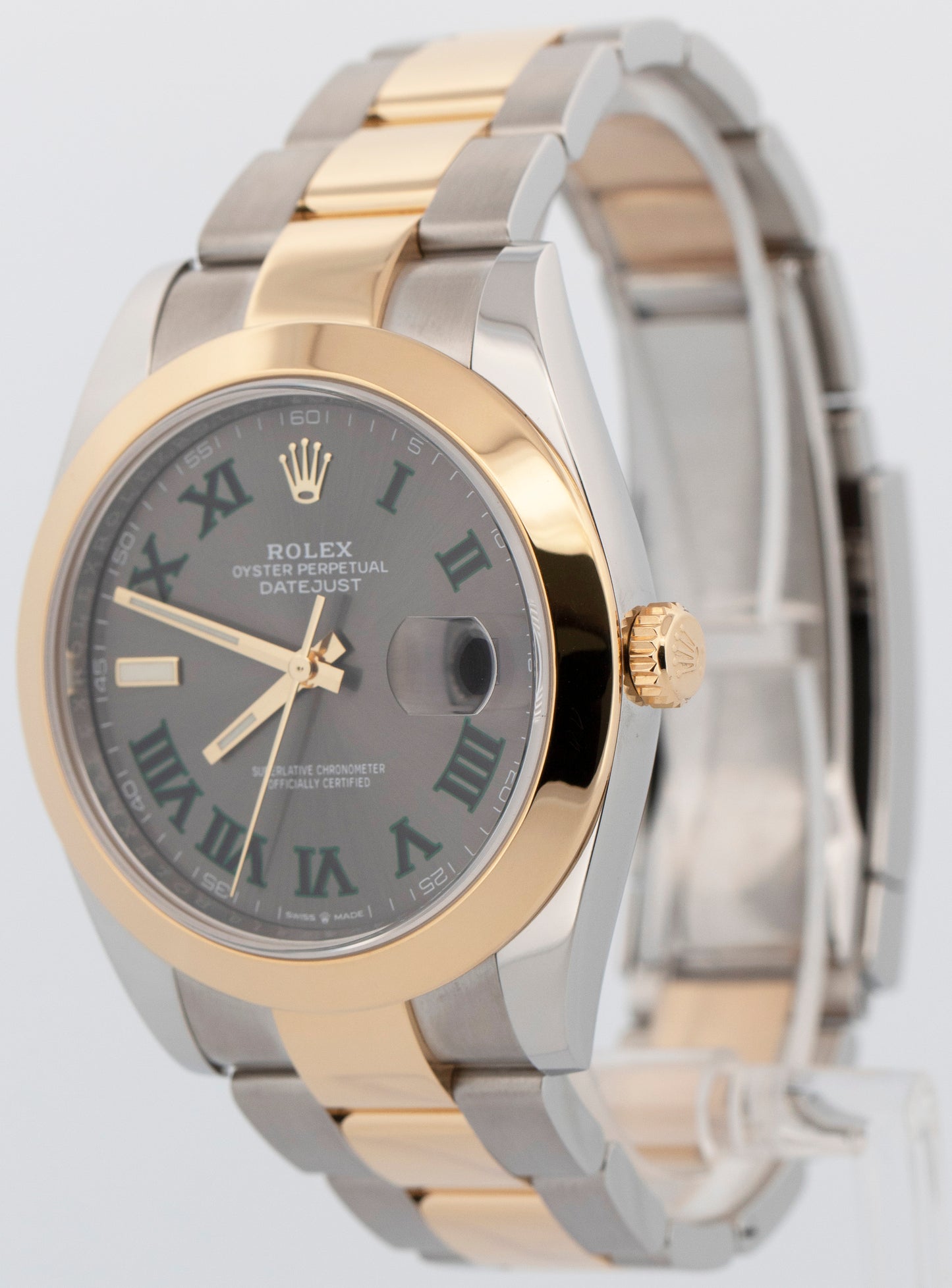 2021 PAPERS Rolex Datejust 41 WIMBLEDON 18k Gold Steel Oyster 41mm 126303 BOX